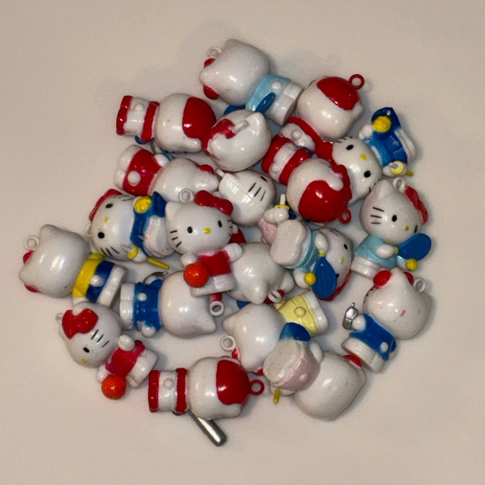 Vintage Hello Kitty Sports Mini Charm Lot Sanrio Tennis Baseball Basketball 1” - Picture 4 of 5